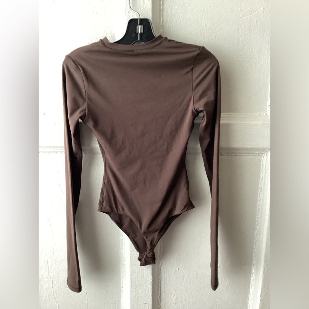 SKIMS Brown Fitted Bodysuit with Mock Neck - Picture 3 of 5